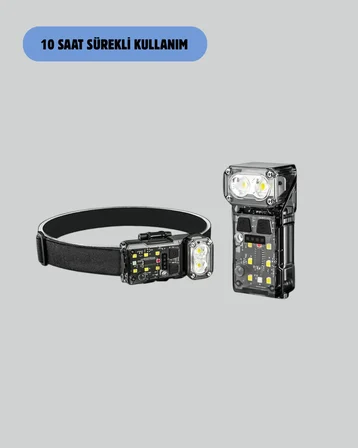 3 Fonksiyonlu LED Far El Feneri Çalışma Lambası Uzun Pil Ömürlü Yeni Nesil