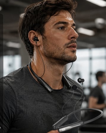 Boyun Askılı Bluetooth Kulaklık Extra Bass ve Ses Değiştirme Modlu