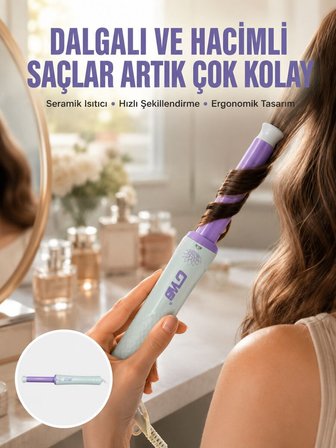 Hızlı Isınan Kompakt ve Güvenli – Tüm Saç Tiplerine Uygun Kıvırma Cihazı 