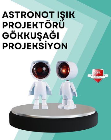 360° Ayarlanabilir Başlıklı Astronot Gece Lambası