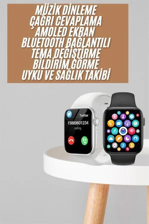 1.83 İnç Akıllı Saat Android ve İOS Uyumlu Çağrı Cevaplayabilen Adımsayar G