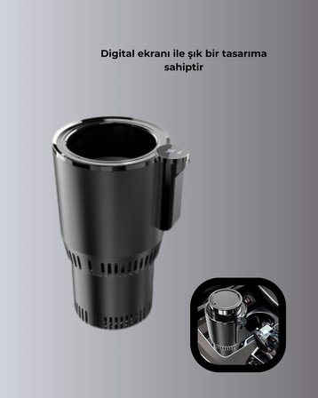 Araç İçi Isıtıcı Soğutucu Bardaklık 60°C Isıtma -4°C Soğutma