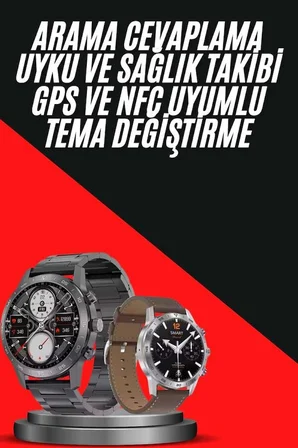 Erkeklere Özel Akıllı Saat Çelik Kordon Bluetooth Bağlantılı İOS ve Android 
