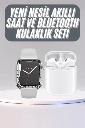 Akıllı Saat Kulaklık Hediyeli Uyku ve Sağlık Takibi Yapabilen Uzun Ömürlü