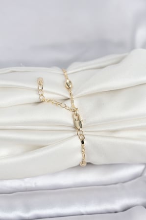 CM 14K Gold Renk Damla Topçuk Model Kadın Bileklik 5886