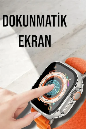 Bluetooth Bağlantılı 49MM Dokunmatik Akıllı Saat Sağlık ve Spor Takip Özelli