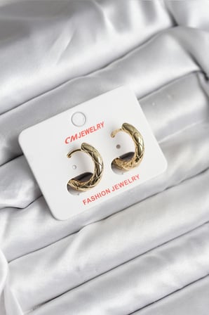 14K Gold Renk Kaplama CM Kadın Küpe 5886