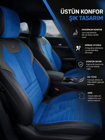 Citroen C2 Araçlara Uyumlu Tay Tüyü Deri Oto Koltuk Kılıfı-Balat Serisi