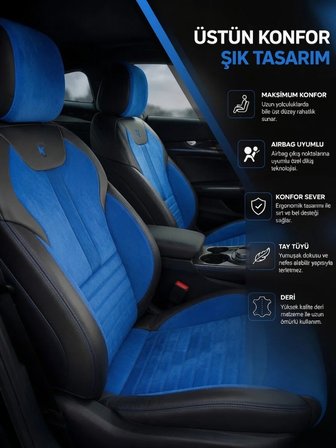 Renault Tali̇sman 2016 ve Sonrası Aracınıza Uyumlu Arkalı Önlü Takım Tay Tüyü Deri Oto Kılıfı - Balat Serisi