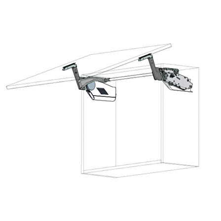 Blum Aventos HS Eğimli Kalkar Kapak Mekanizması 600 mm x 720 mm 18 mm MDF - Gri