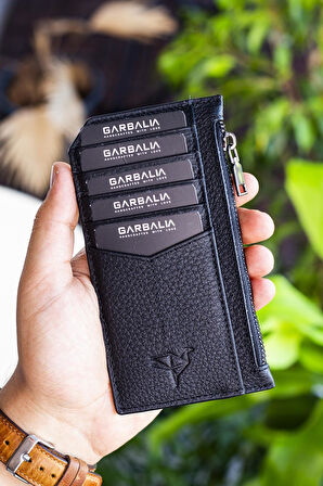 Garbalia Blush Hakiki Deri Fermuarlı Unisex Kartlık Cüzdan