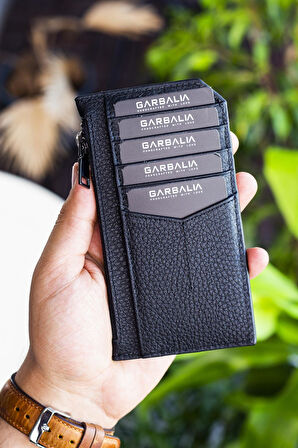 Garbalia Blush Hakiki Deri Fermuarlı Unisex Kartlık Cüzdan