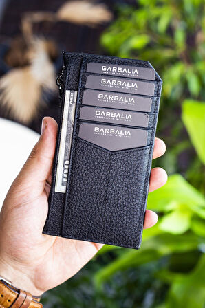 Garbalia Blush Hakiki Deri Fermuarlı Unisex Kartlık Cüzdan