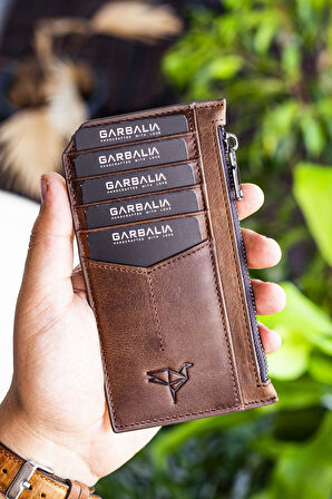 Garbalia Blush Hakiki Deri Fermuarlı Unisex Kartlık Cüzdan