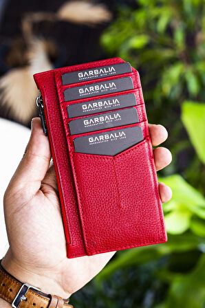 Garbalia Blush Hakiki Deri Fermuarlı Unisex Kartlık Cüzdan