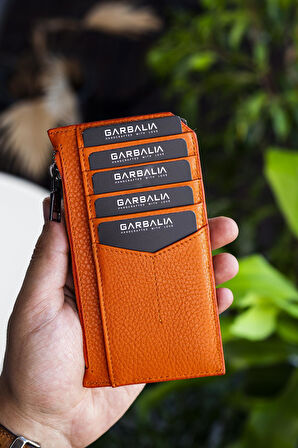 Garbalia Blush Hakiki Deri Fermuarlı Unisex Kartlık Cüzdan