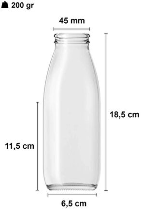 2 Adet Plastik Beyaz Kapaklı 500 ml Sürahi Süt, Ayran, Su, Limonata Meşrubat Şişesi Cam Şişe 500cc