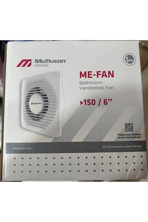 150 / 6” Banyo ve Tuvalet Havalandırma Fanı – 20W, Sessiz ve Güçlü