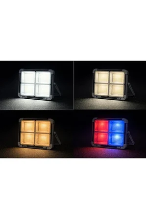 200W Solar LED Projektör IP44 USB Şarjlı 3 Renk Işık