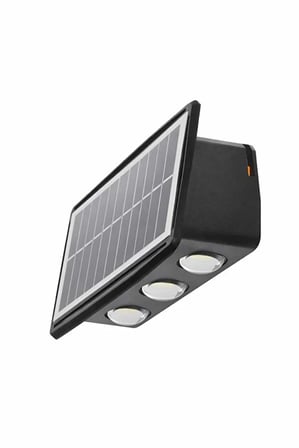 30W Solar LED Duvar Apliği 3 Renk CCT IP65 Güneş Enerjili Dış Mekan