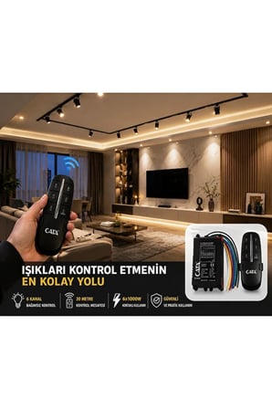 6’lı Aydınlatma Kumandası Uzaktan Kumandalı Işık Kontrol Sistemi 20 Metre