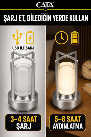 USB Şarjlı Dokunmatik Masa Lambası 3 Renk Dimlenebilir 2W