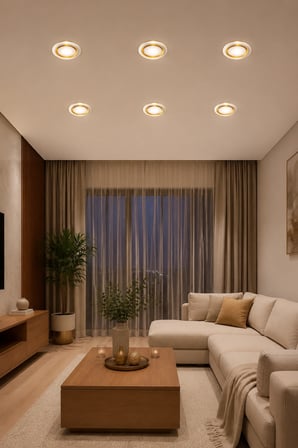 5W 3 Işık Renkli Sıva Altı LED Spot 350 Lümen Gold-Beyaz