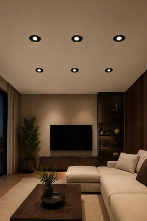 Başak 8W 3 Işık Renkli Hareketli Sıva Altı LED Spot Siyah
