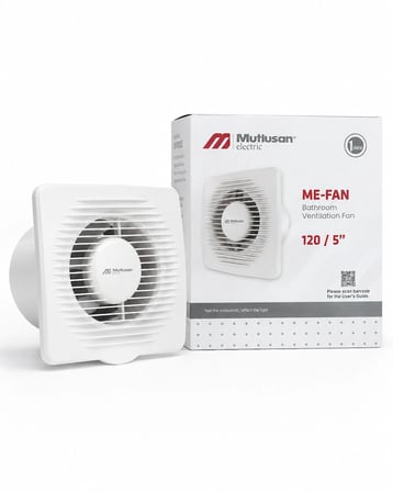  120 mm 5 İnç Banyo Aspiratörü Havalandırma Fanı 15W 120 m³/sa Beyaz