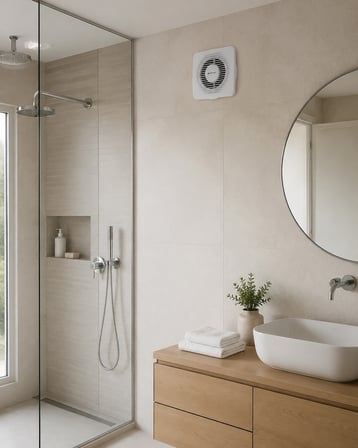  120 mm 5 İnç Banyo Aspiratörü Havalandırma Fanı 15W 120 m³/sa Beyaz