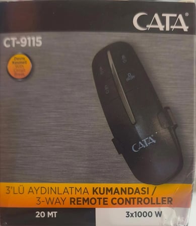 3’lü Aydınlatma Uzaktan Kumandası 20 m 3 Kanal Devre Kesmeli