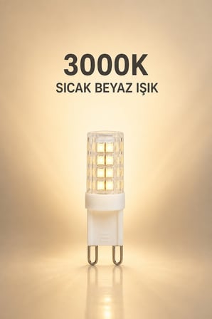 G9 LED Ampul 3W 3000K Sıcak Beyaz 280 Lümen