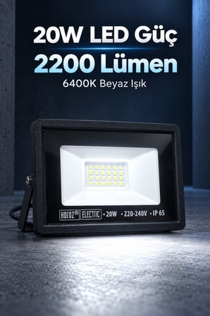 Pars-20 20W 6400K Beyaz Işık 2200 Lümen IP65 LED Projektör