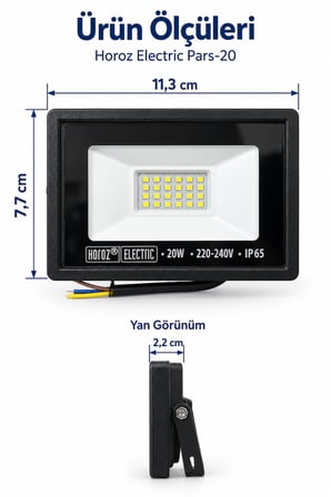 Pars-20 20W 6400K Beyaz Işık 2200 Lümen IP65 LED Projektör