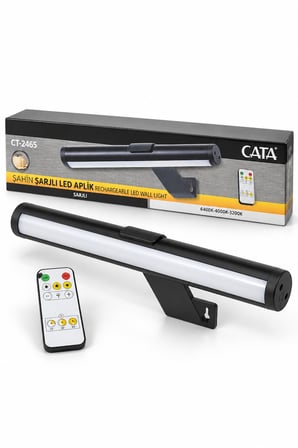 CT-2465 Şahin Şarjlı LED Aplik Kumandalı 3 Renk Işık Siyah 32 cm 1,5W