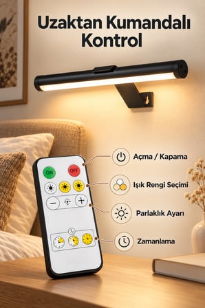 CT-2465 Şahin Şarjlı LED Aplik Kumandalı 3 Renk Işık Siyah 32 cm 1,5W
