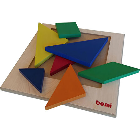 BEMİ EGE İLE GAGA AHŞAP RENKLİ 7'Lİ TANGRAM