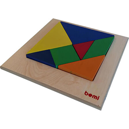 BEMİ EGE İLE GAGA AHŞAP RENKLİ 7'Lİ TANGRAM