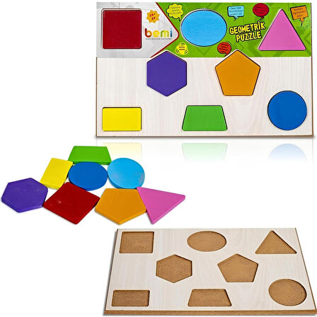 BEMİ AHŞAP PUZZLE GEOMETRİK ŞEKİLLER