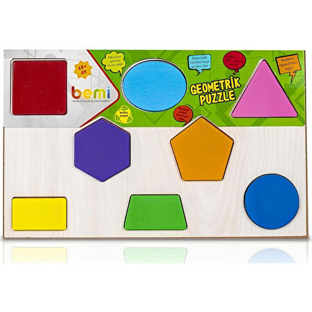 BEMİ AHŞAP PUZZLE GEOMETRİK ŞEKİLLER