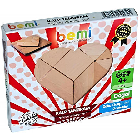 BEMİ AHŞAP KALP TANGRAM