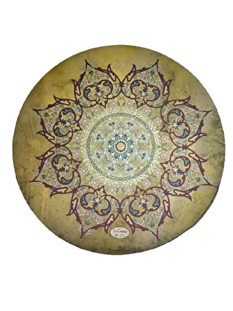 Erbane Bendir - İran Arbani Üst Kalite Saz Center Çiçek Desenli 55cm Kılıflı