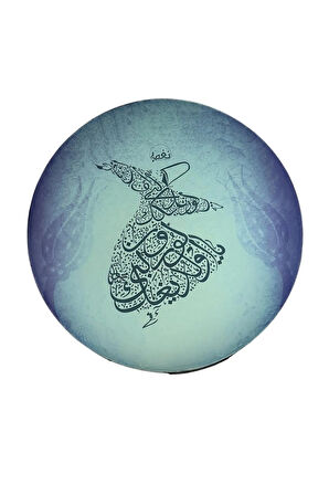 Erbane Bendir - İran Arbani Üst Kalite Mavi Mevlana Desenli 55cm Kılıflı