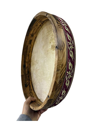 Bendir Keçi Derili 40cm İçten Akortlu Ceviz Kasnak Kılıflı