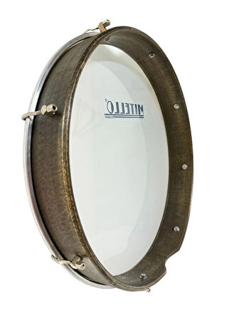 Mitello Bendir 46 cm Ceviz Ağacı Kılıflı Dıştan Akortlu Beyaz Film Profesyonel