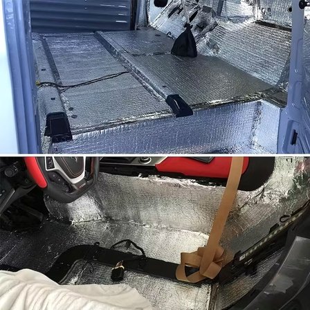Ticari Araç Karavan Panelvan Oto Ses Yalıtım Malzemesi Folyolu 13mm Kalınlıkta 50cmx100cm (10Adet)