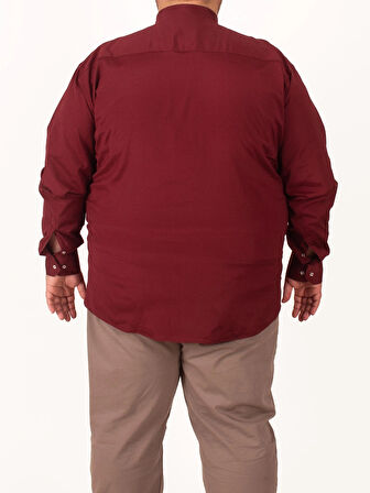 Büyük Beden Erkek Bordo Gömlek