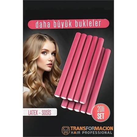 Sosis Latex Bigudi - Isısız Saç Bigudisi 17 mm 20 Adet 721915