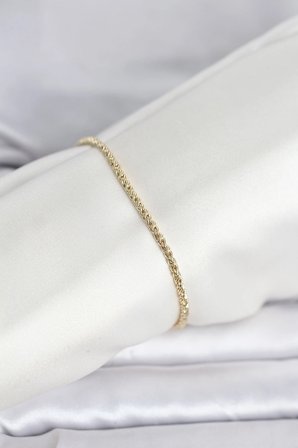 CM 14K Gold Renk Burgulu Zincir Model Kadın Bileklik