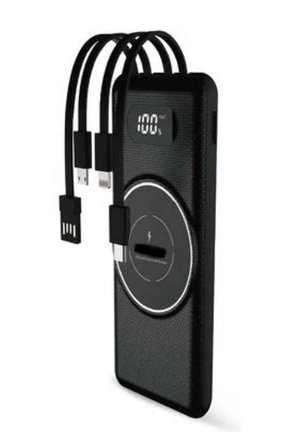 Wireless Powerbank 10000 Mah LED Ekranlı Dahili Kablolu Hızlı Şarj